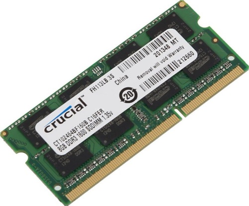 CRUCIAL 8GB DDR3 1600MHZ PC3L-12800 1.35v Notebook Ram CT102464BF160B 